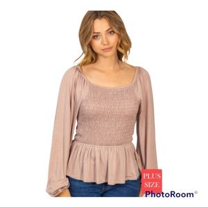 1X nwt white birch smocked top